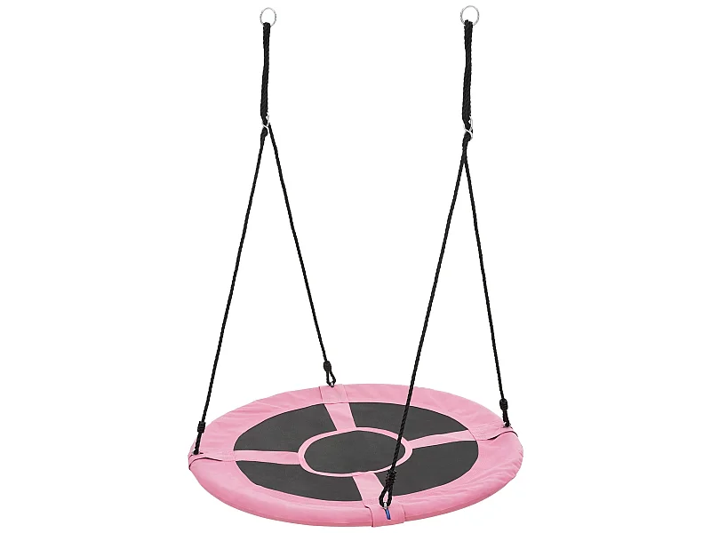 Balançoire nid pour enfants Ø100 cm rose/noir en polyester