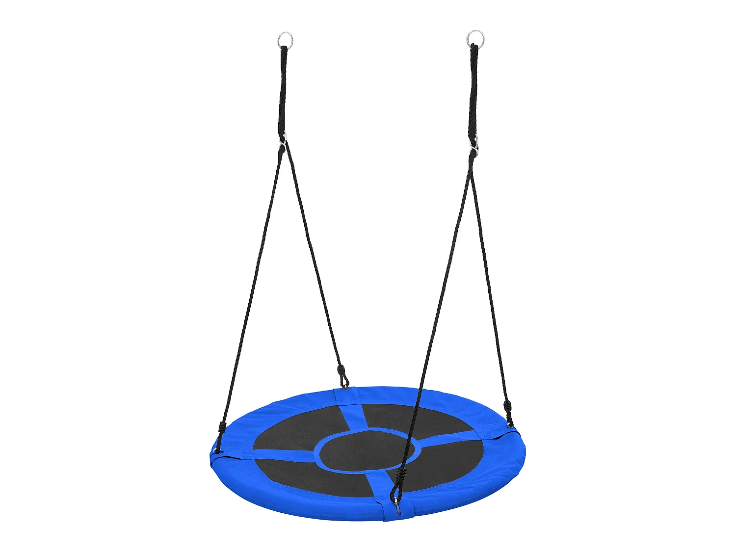 Balançoire nid pour enfants Ø100 cm bleu/noir en polyester
