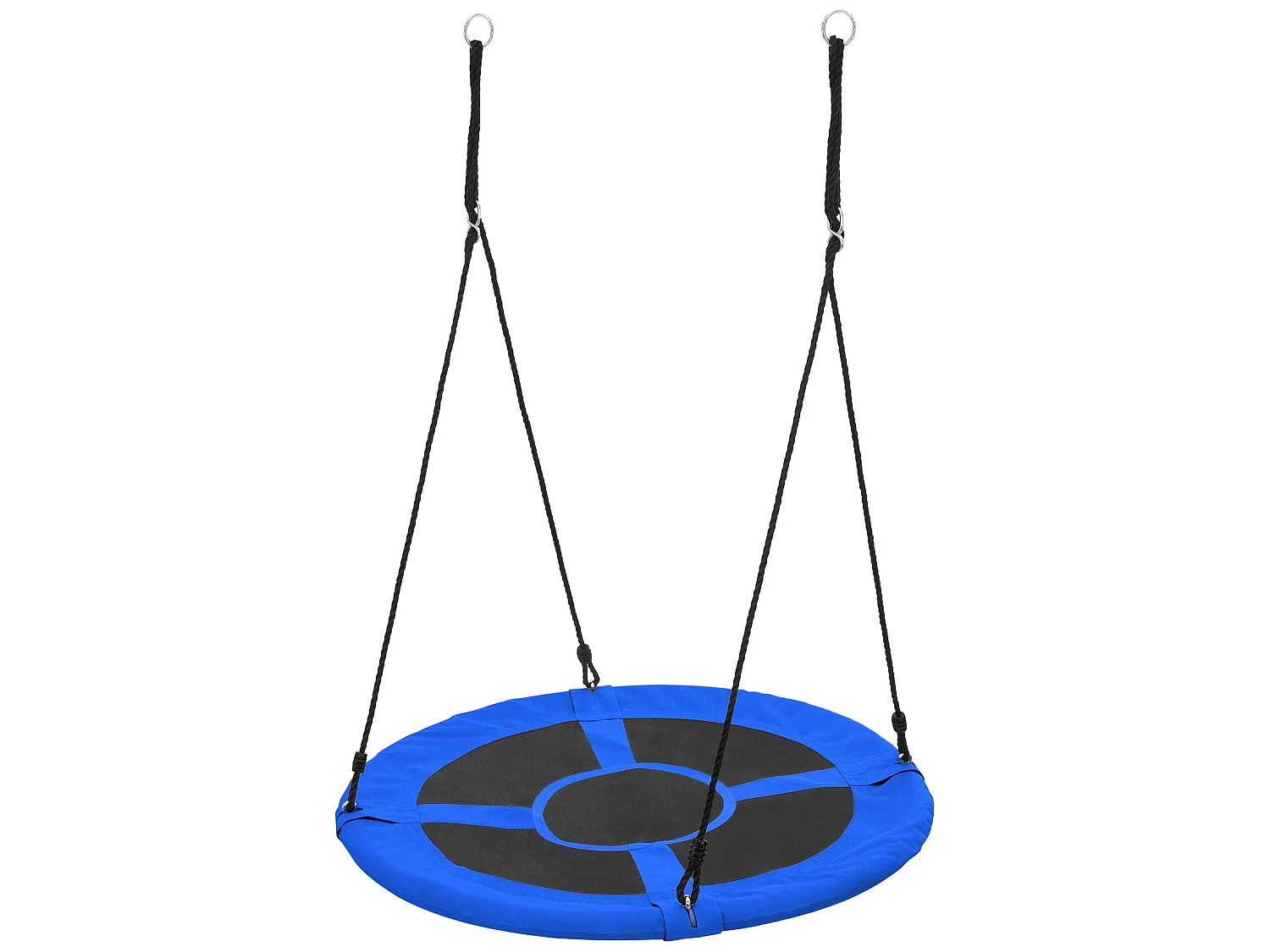 Balançoire nid pour enfants Ø100 cm bleu/noir en polyester