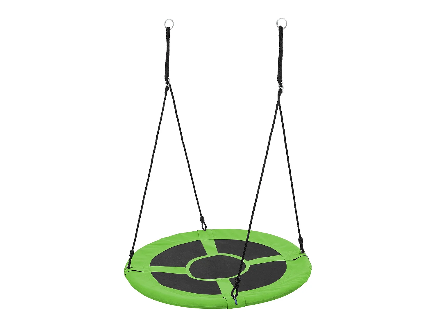 Balançoire nid pour enfants Ø100 cm Vert/noir en polyester