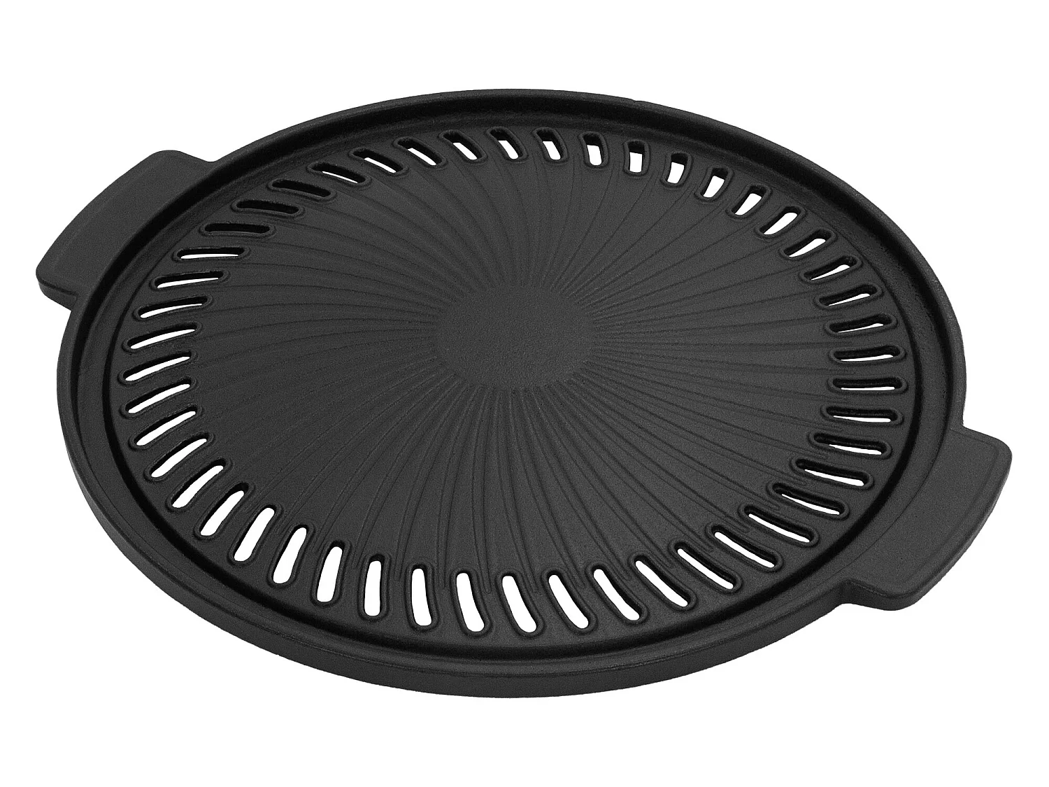 Plancha para barbacoa Ø 32 cm de hierro fundido sartén redonda de grill con asas