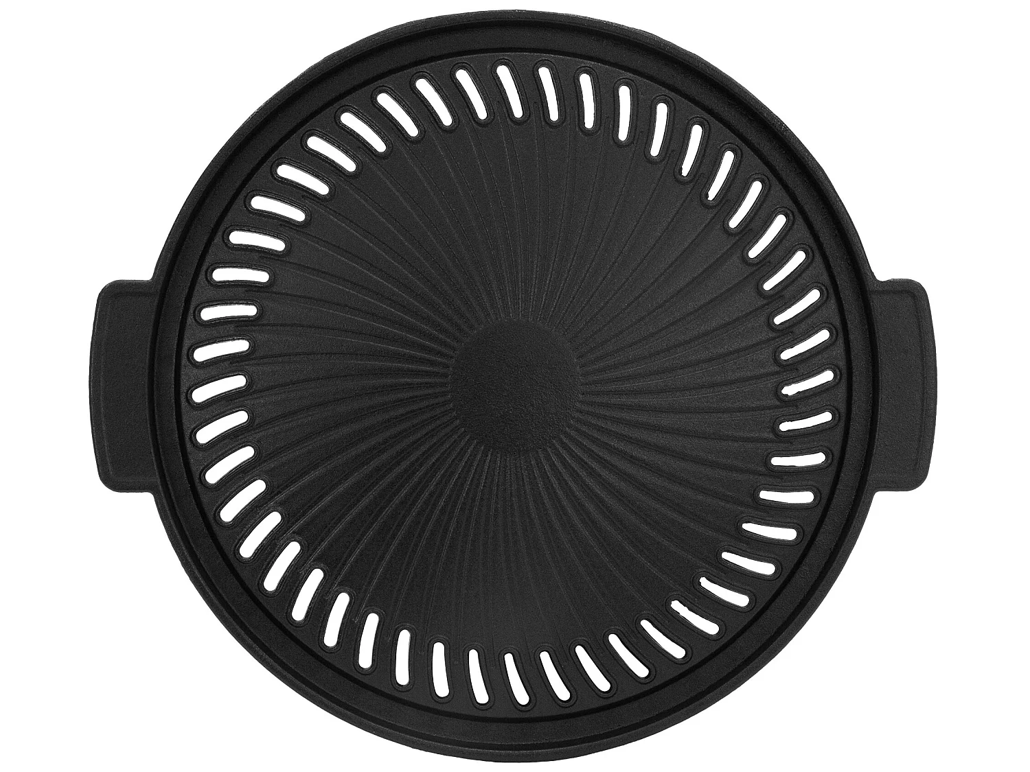 Plancha para barbacoa Ø 32 cm de hierro fundido sartén redonda de grill con asas