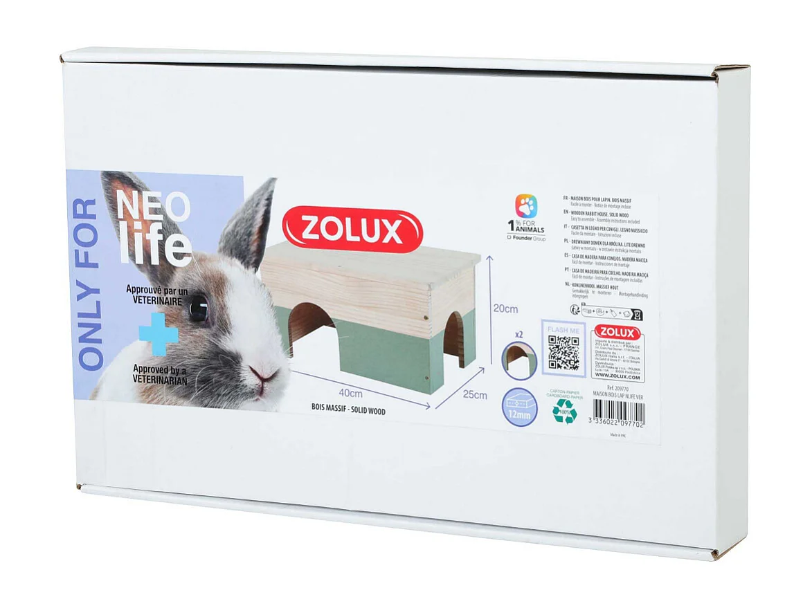 Maison en bois pour lapin Neolife