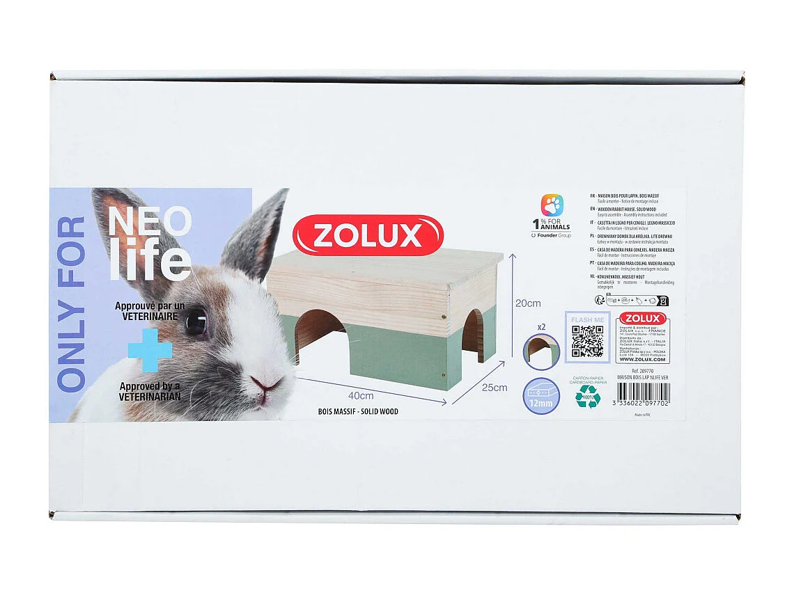 Maison en bois pour lapin Neolife
