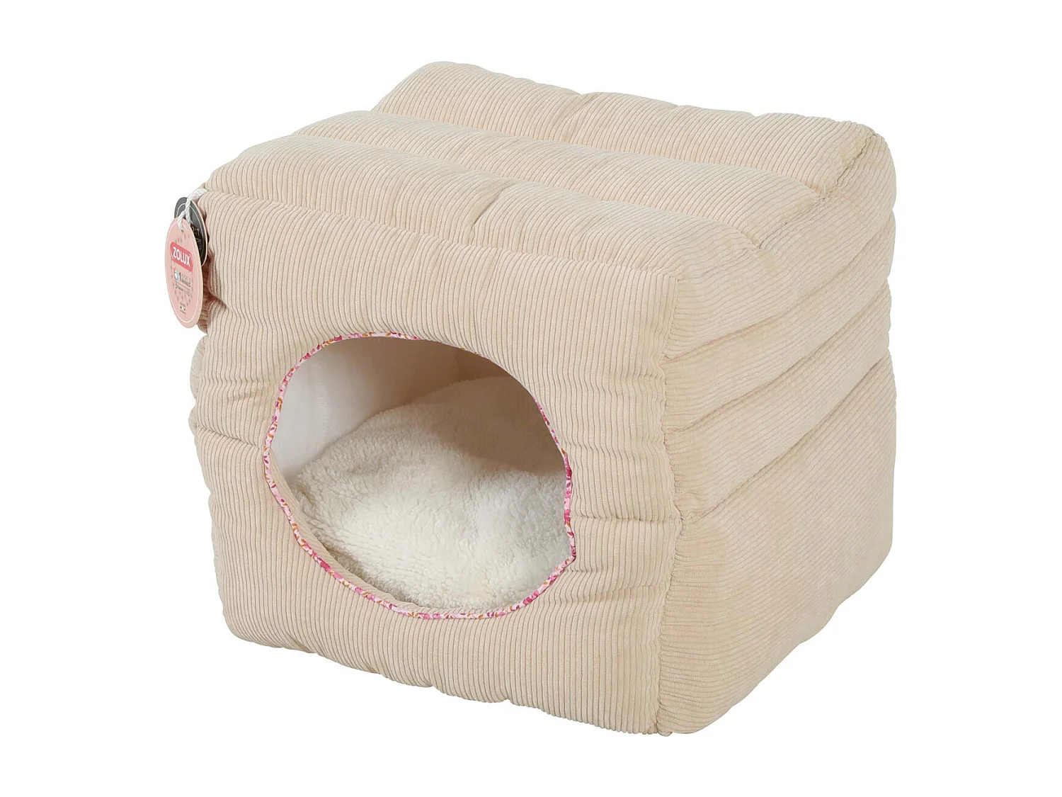 Cube 2 en 1 en velours côtelé Bloom