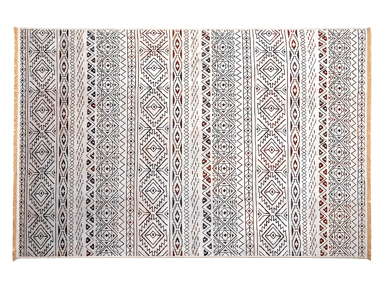 Tapis rectangulaire antidérapant imprimé, moquette en polyester avec motif mandala