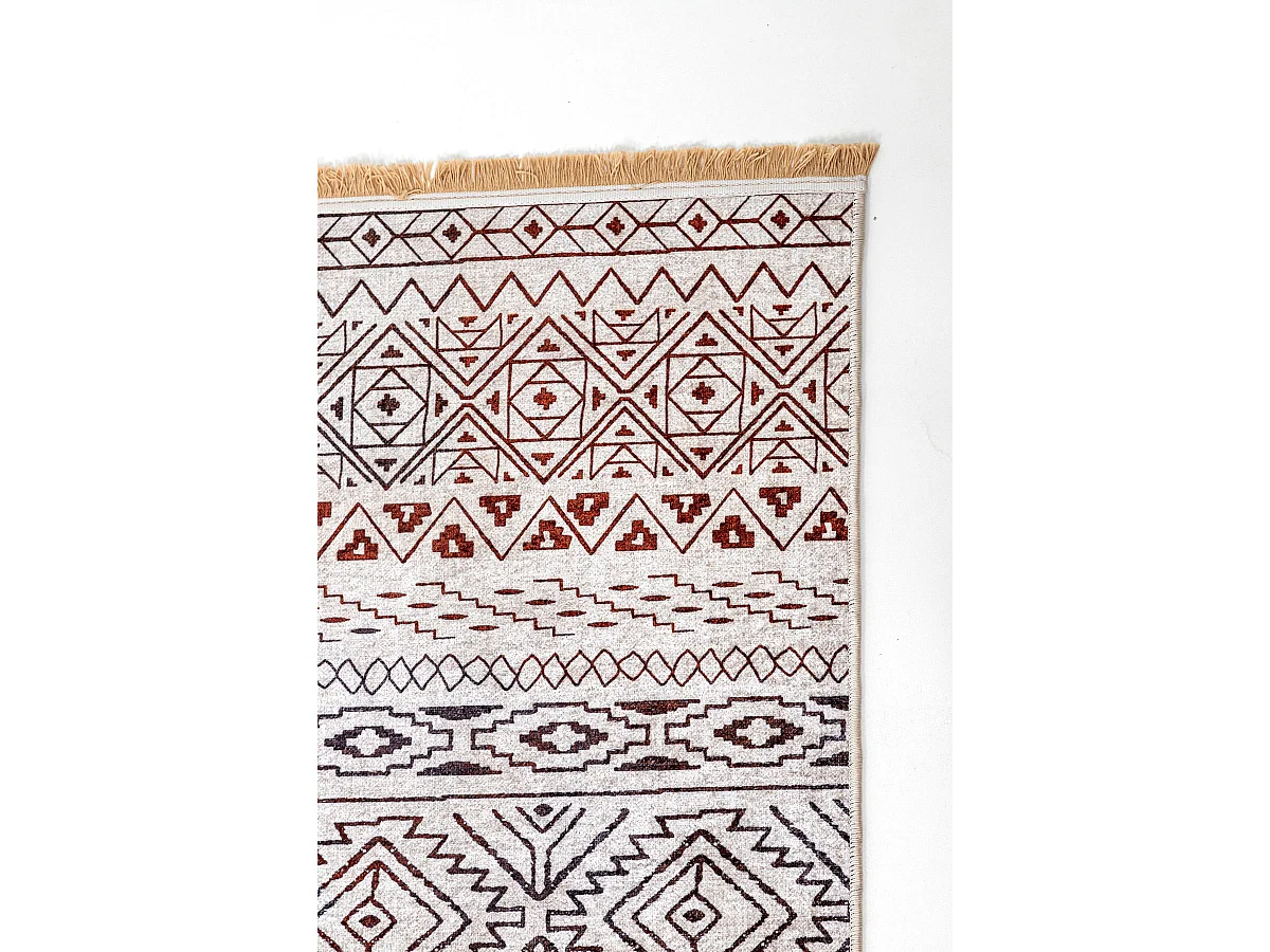 Tapis rectangulaire antidérapant imprimé, moquette en polyester avec motif mandala