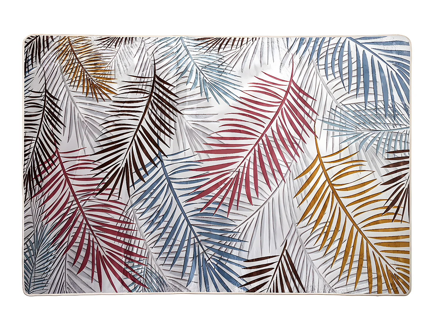 Tapis rectangulaire antidérapant, moquette en polyester avec motif plumes