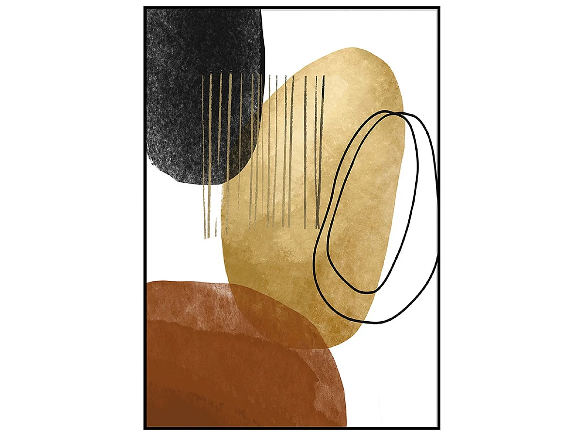 Ensemble 2 tableaux peinture à l'huile sur toile,peinte avec cadre en bois noir
