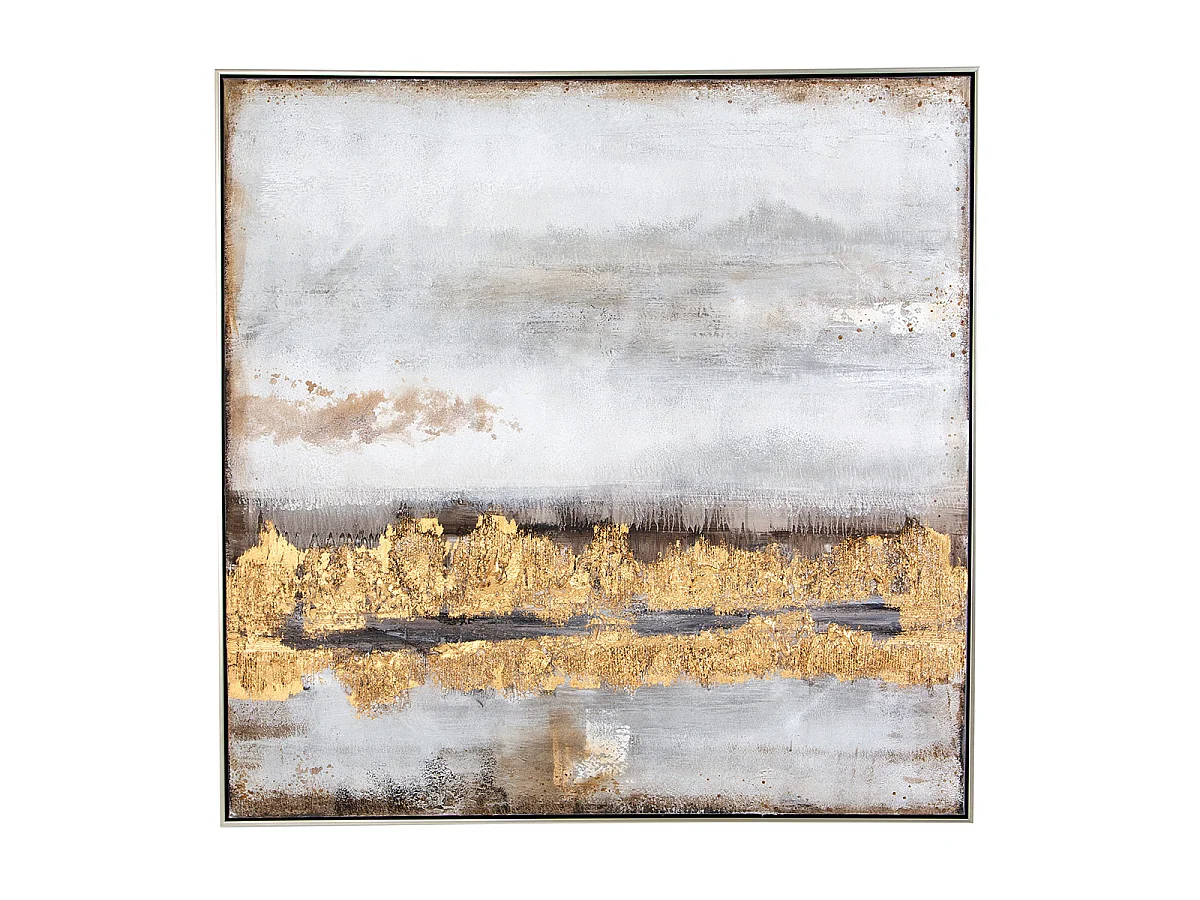 Tableau peinture à l'huile sur toile,peinte à la main avec cadre en bois argenté
