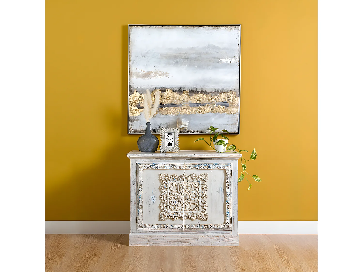 Tableau peinture à l'huile sur toile,peinte à la main avec cadre en bois argenté