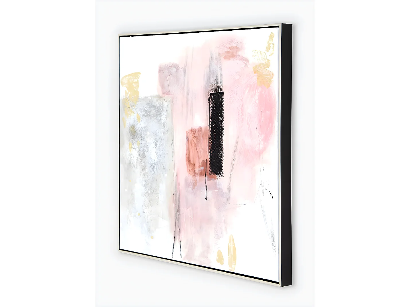 Ensemble de 2 tableaux peinture à l'huile sur toile,peinte à la main avec cadre argenté
