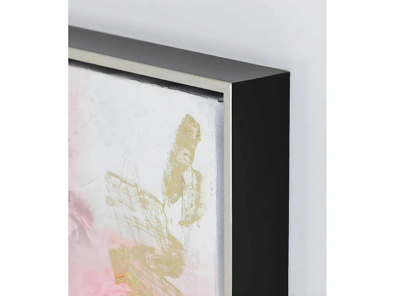 Ensemble de 2 tableaux peinture à l'huile sur toile,peinte à la main avec cadre argenté