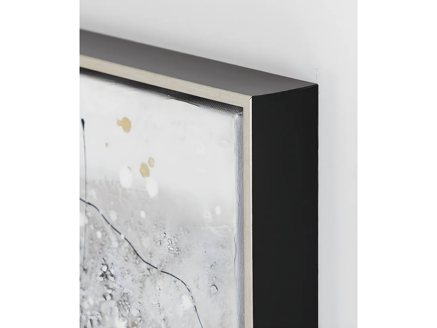 Ensemble de 2 tableaux peinture à l'huile sur toile,peinte à la main avec cadre argenté