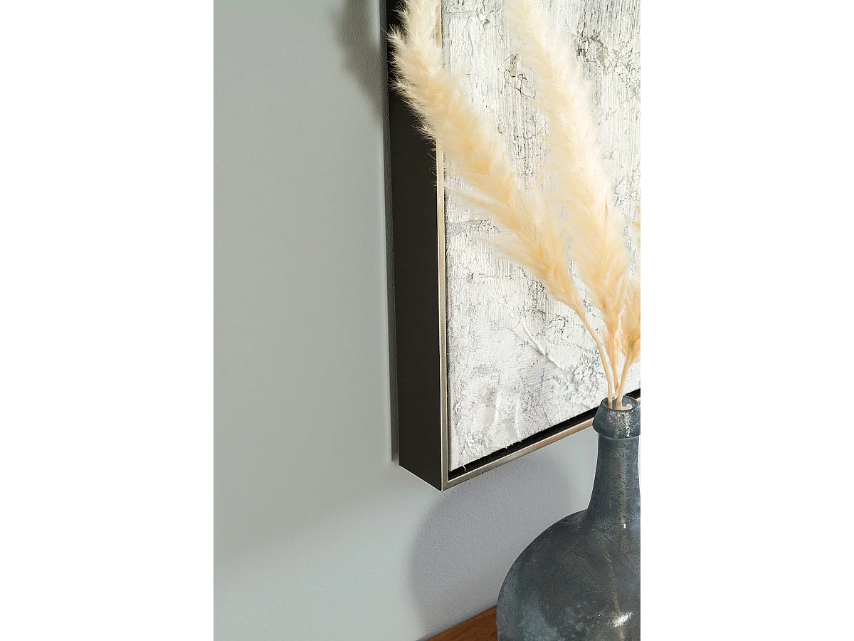 Tableau peinture à l'huile sur toile, peinte à la main avec cadre en bois noir