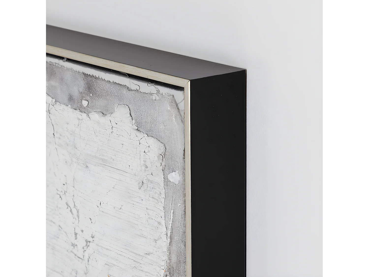 Tableau peinture à l'huile sur toile, peinte à la main avec cadre en bois noir