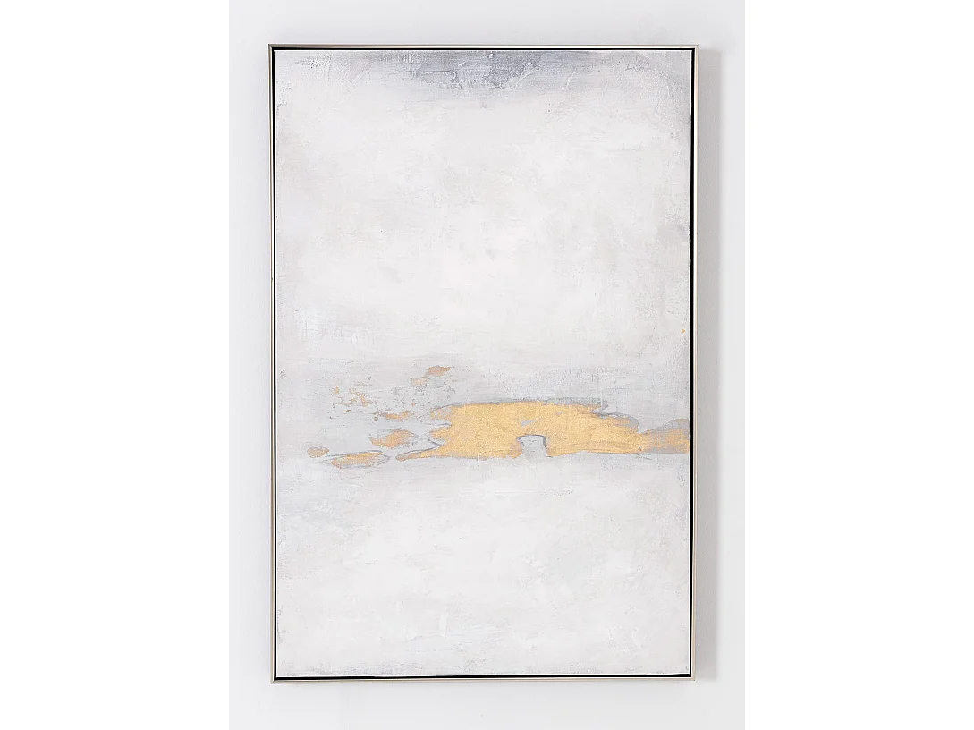 Tableau peinture à l'huile sur toile, peinte abstraite avec cadre en bois noir