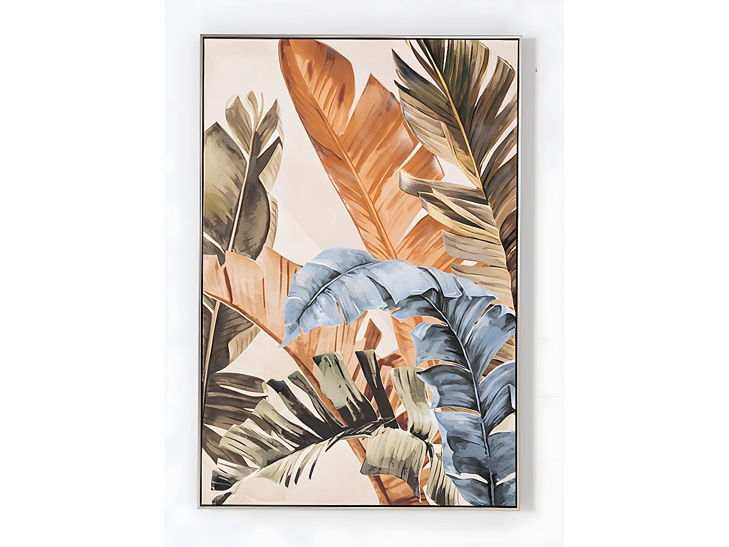 Tableau peinture à l'huile sur toile, peinte murale avec cadre en bois noir