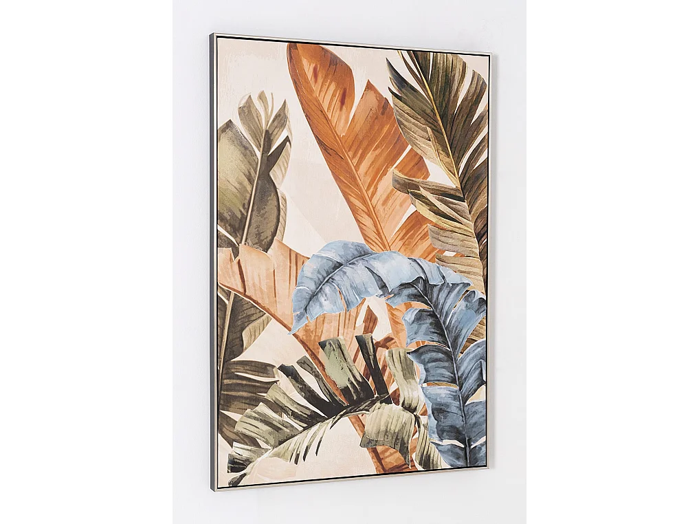 Tableau peinture à l'huile sur toile, peinte murale avec cadre en bois noir