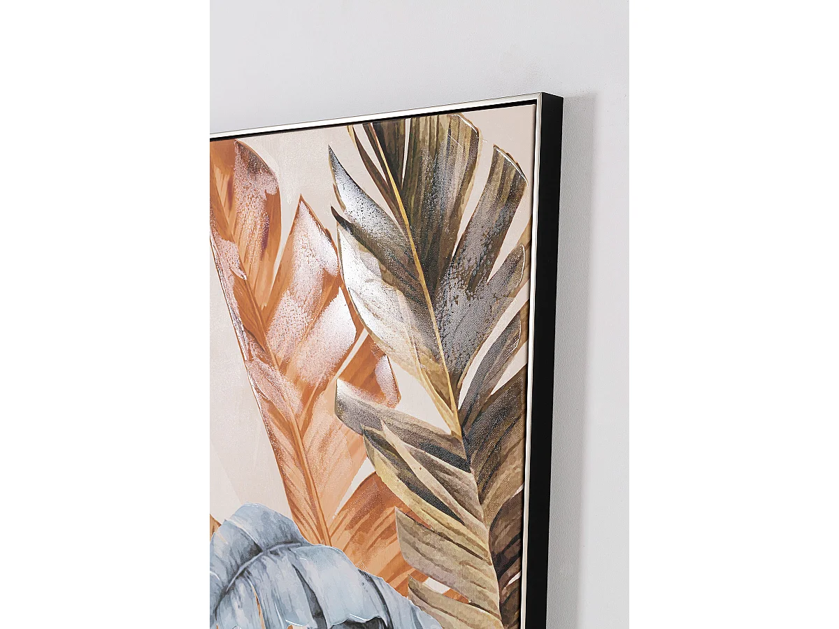 Tableau peinture à l'huile sur toile, peinte murale avec cadre en bois noir