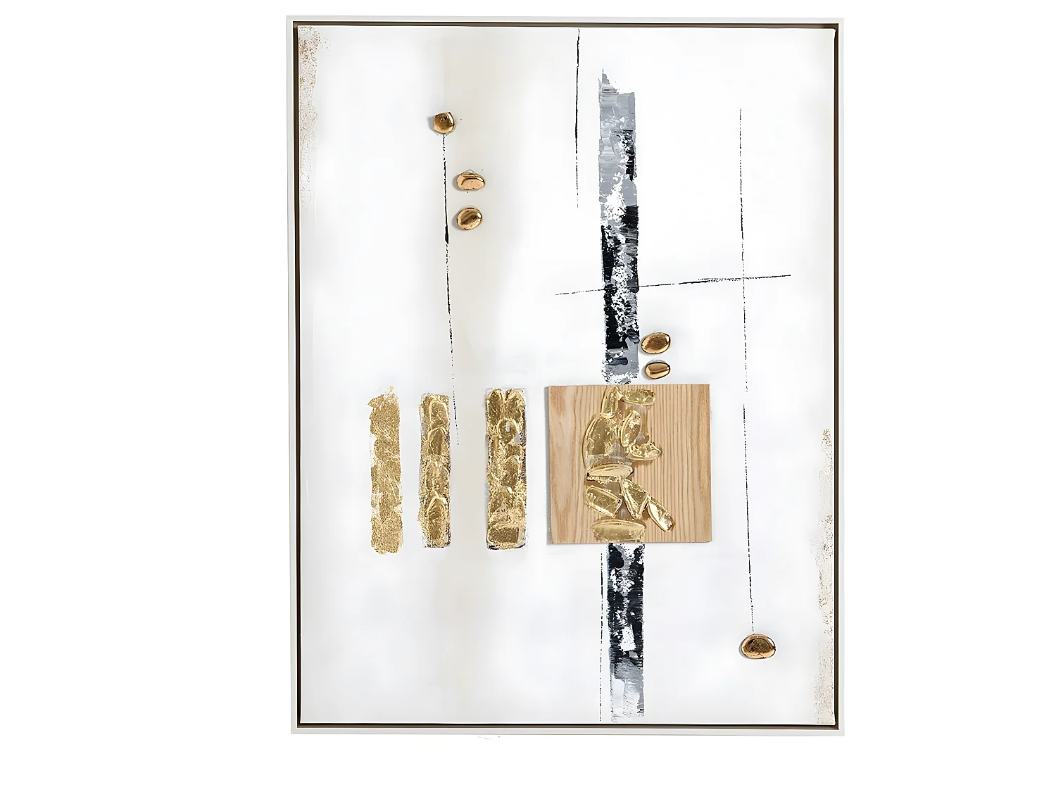 Tableau peinture à l'huile sur toile,peinte à la main abstraite avec cadre en bois