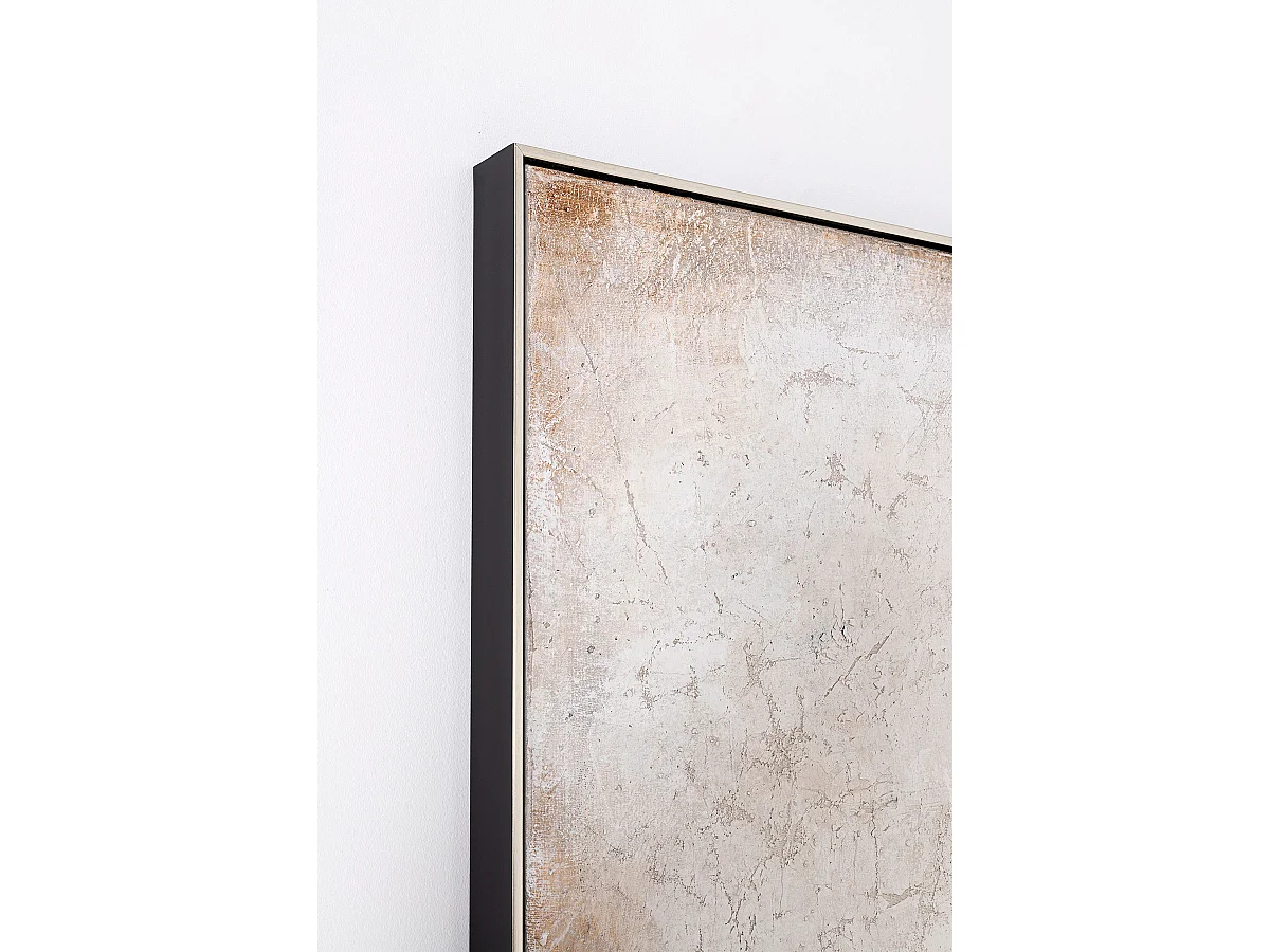 Tableau peinture à l'huile sur toile, peinte abstraite avec cadre en bois noir