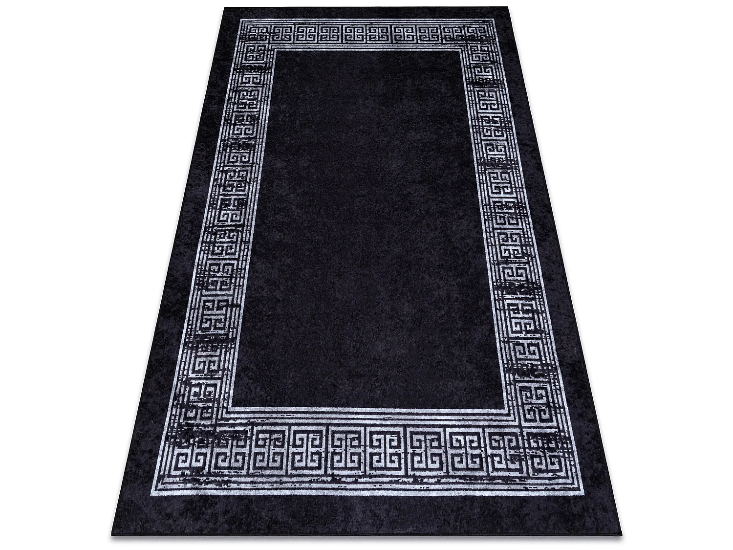 MIRO 51223.807 tapijt wasbaar marmer, grieks antislip - zwart / wit 200x290 cm