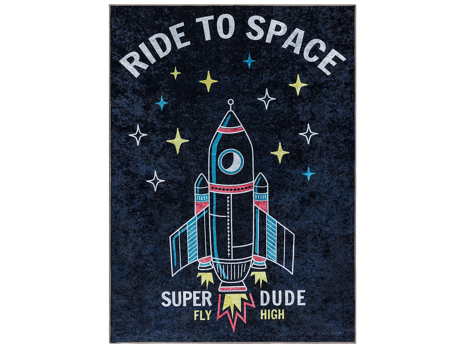 JUNIOR 52069.801 tapijt wasbaar Ruimte raket voor kinderen antislip -  140x190 cm