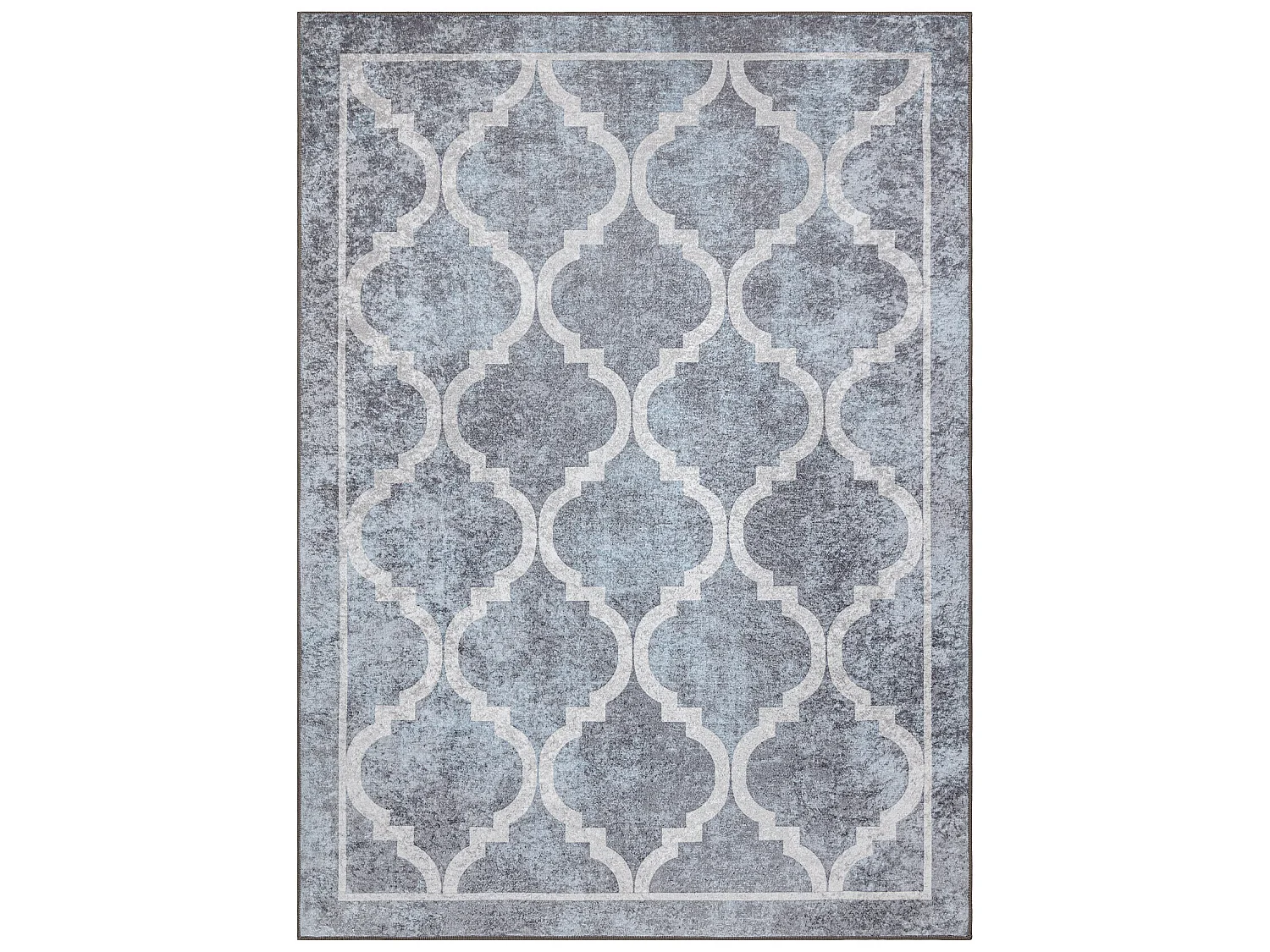 MIRO 51639.805 tapijt wasbaar Trellis geruite antislip - grijs 200x290 cm