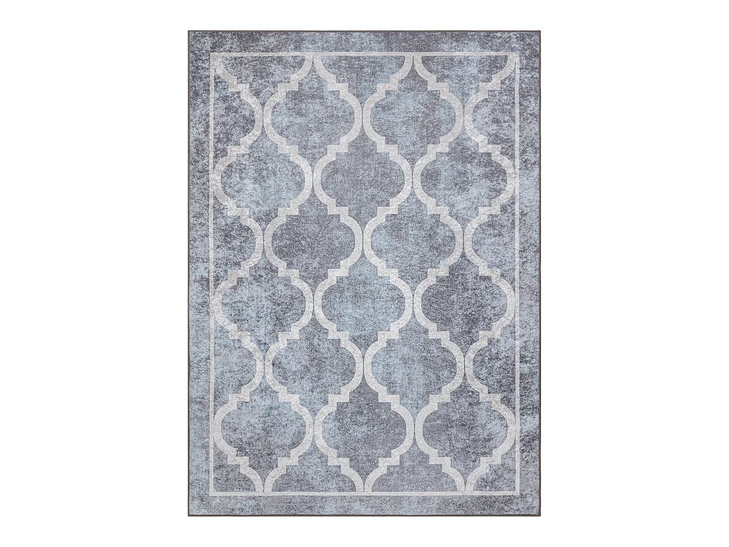MIRO 51639.805 tapijt wasbaar Trellis geruite antislip - grijs 200x290 cm
