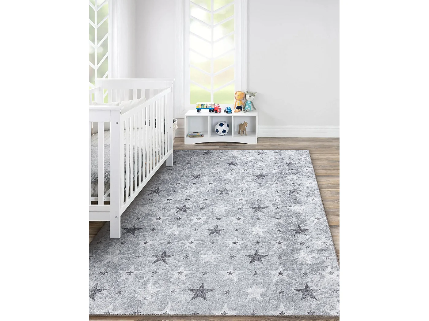 Tapis lavable JUNIOR 51798.804 étoiles pour les enfants antidérapant 140x190 cm