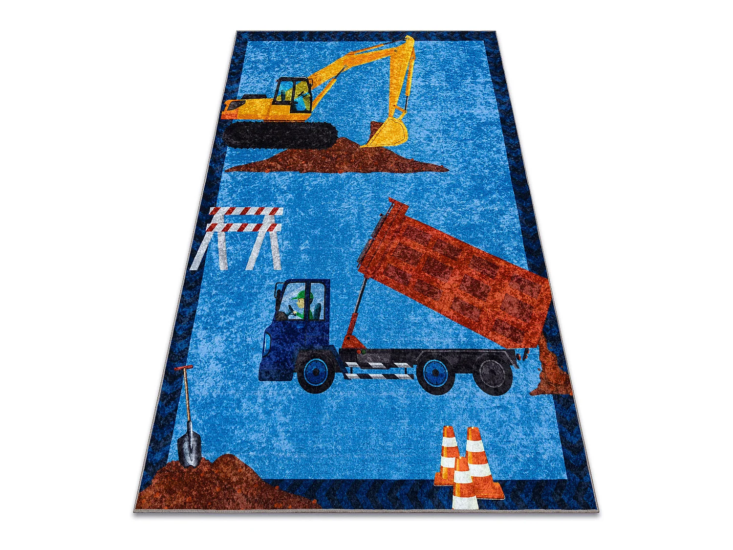 Tapis lavable JUNIOR 51827.803 Camion, pelle pour les enfants antidér 160x220 cm
