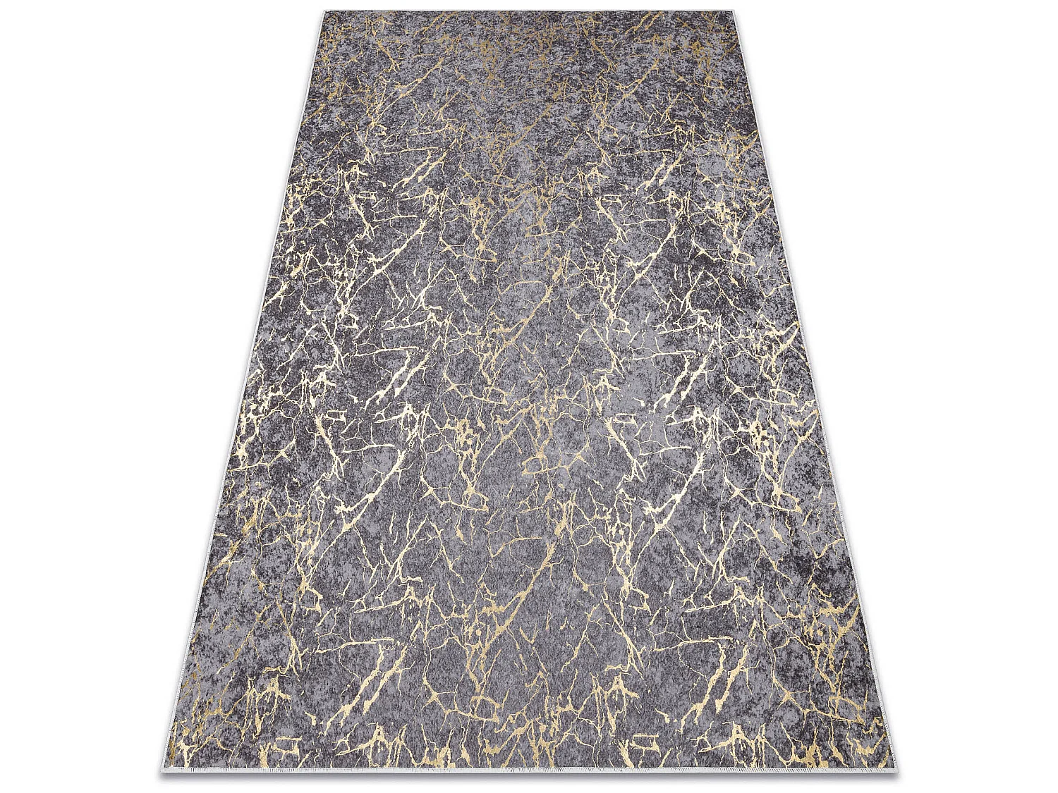 MIRO 11111.2103 tapijt wasbaar marmer, glamour antislip - donker grijs 80x150 cm