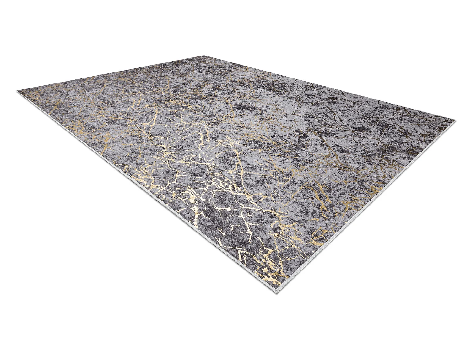 MIRO 11111.2103 tapijt wasbaar marmer, glamour antislip - donker grijs 80x150 cm