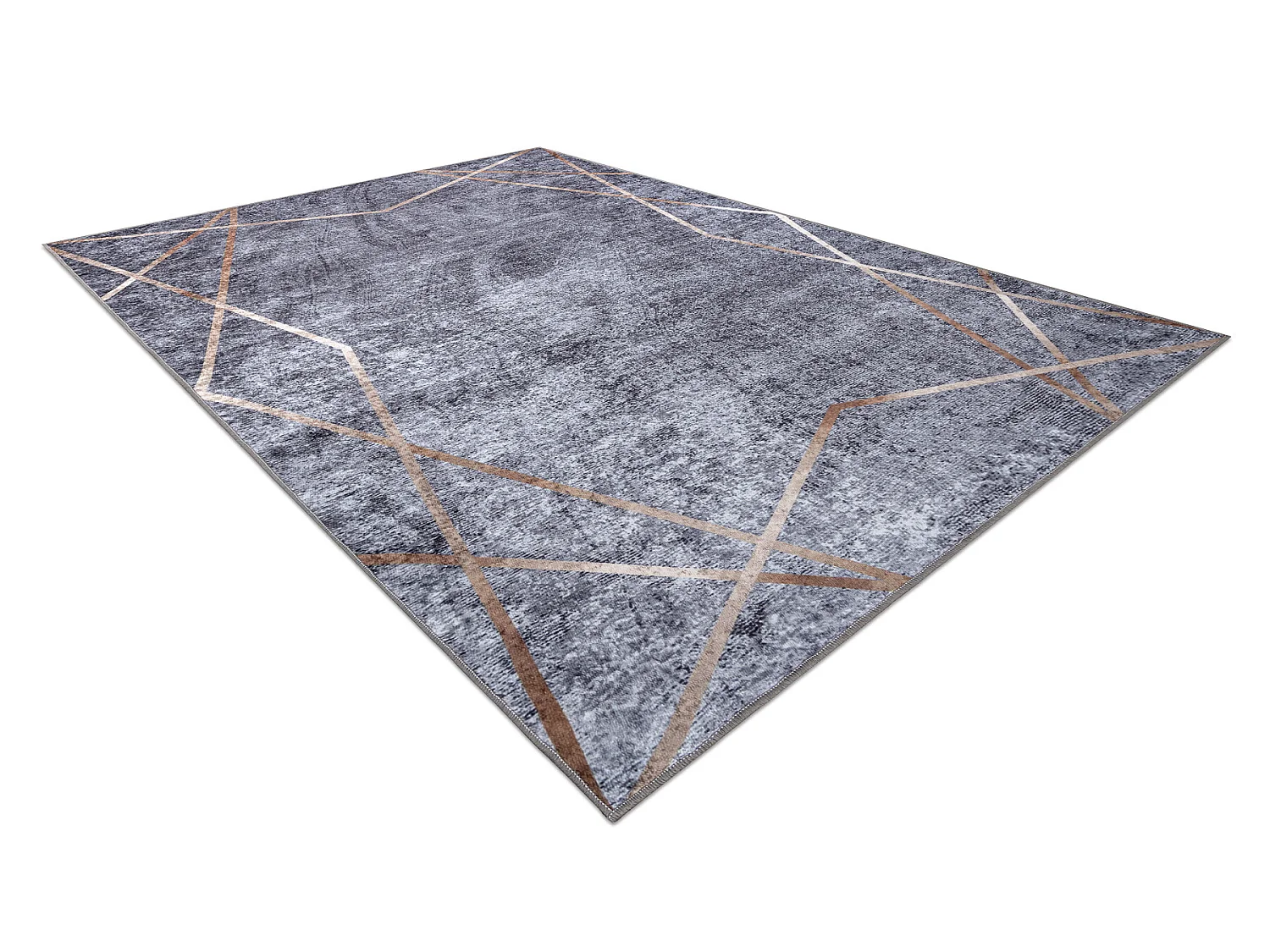 MIRO 51233.809 tapijt wasbaar geometrisch antislip - grijs 80x150 cm