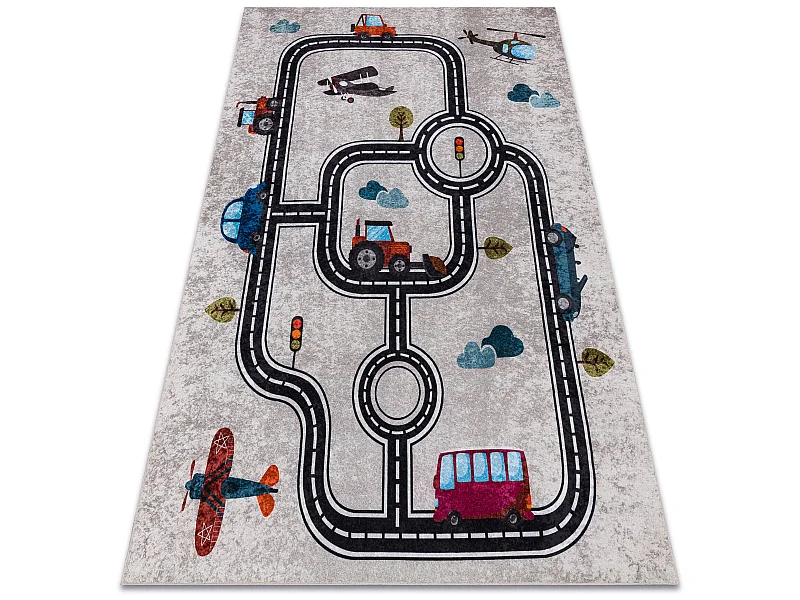 Tapis lavable JUNIOR 52242.801 Ville, rues pour les enfants antidérap 80x150 cm
