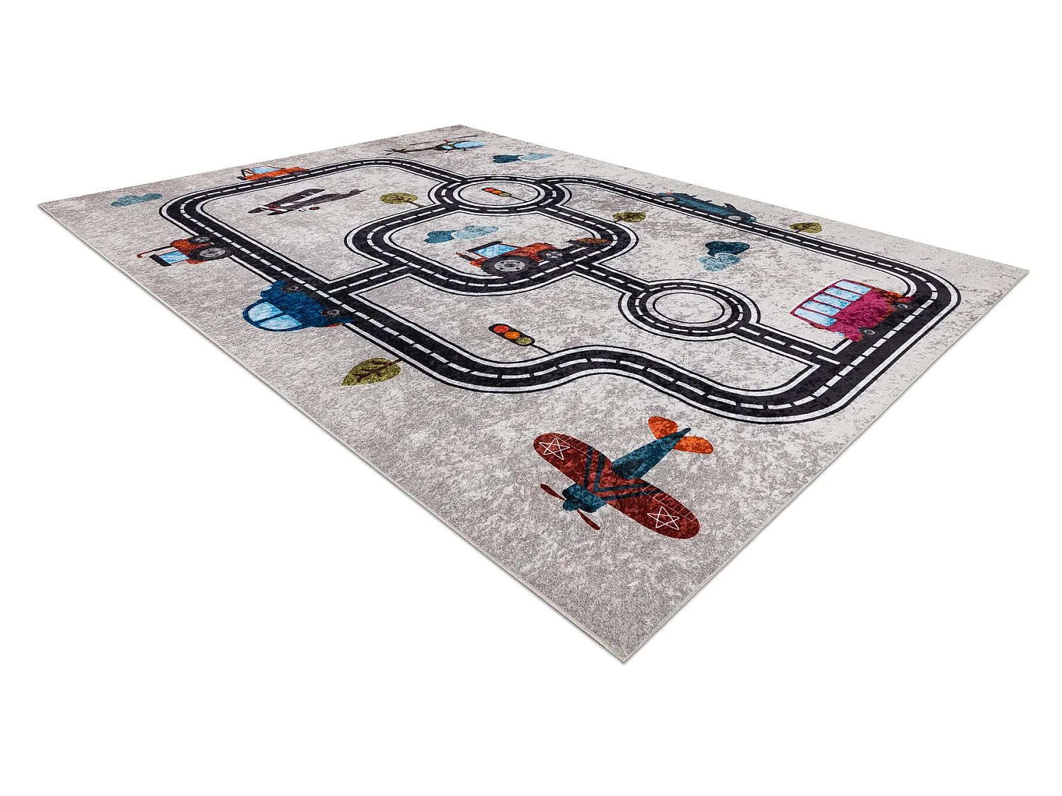 Tapis lavable JUNIOR 52242.801 Ville, rues pour les enfants antidérap 80x150 cm