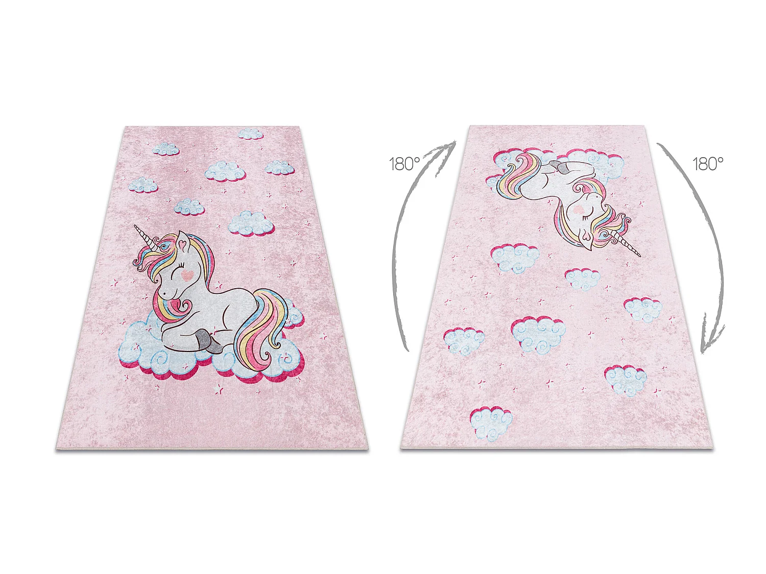 Tapis lavable JUNIOR 51855.804 Licorne, nuages pour les enfants antid� 140x190 cm