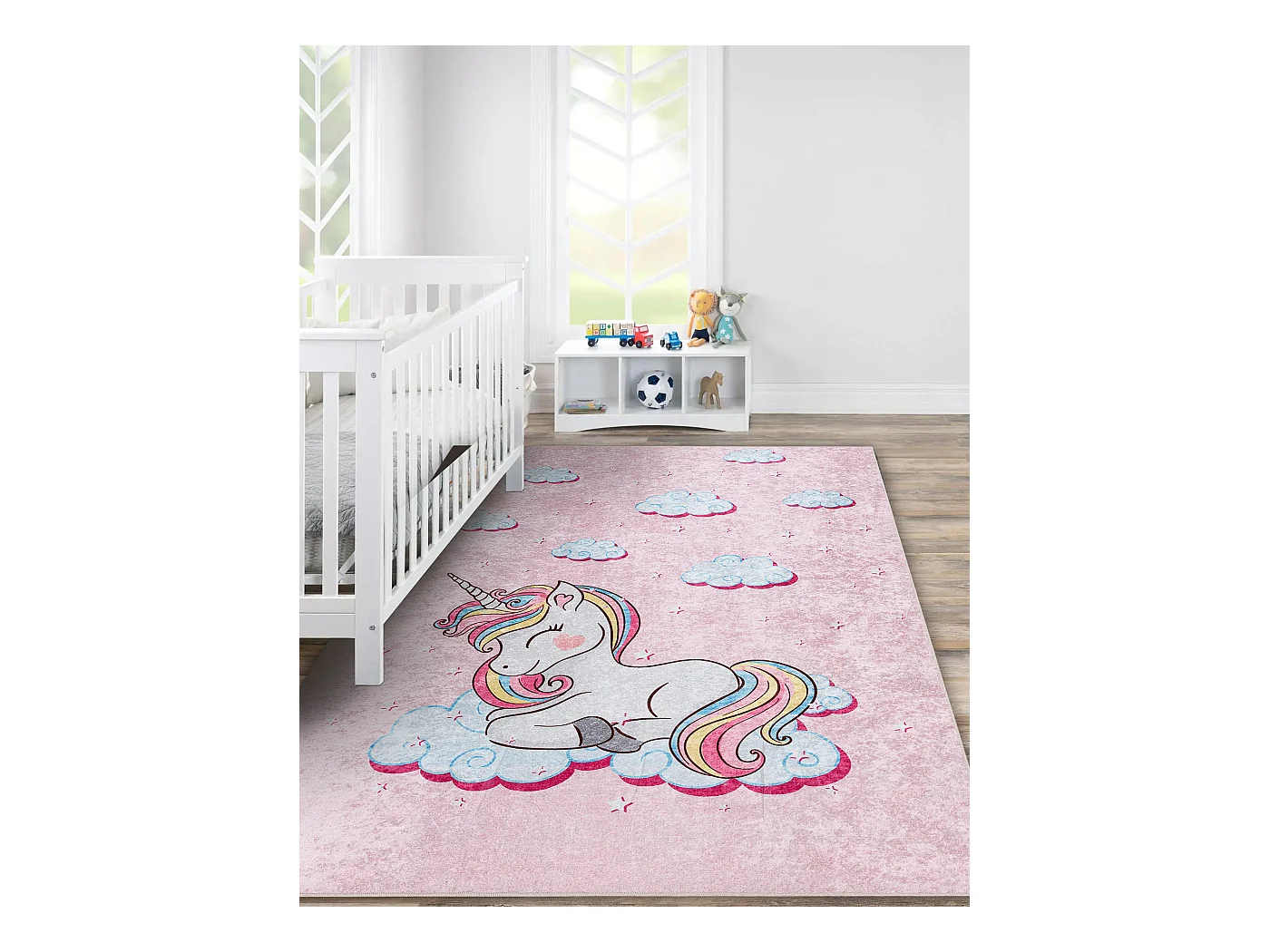 Tapis lavable JUNIOR 51855.804 Licorne, nuages pour les enfants antid� 140x190 cm