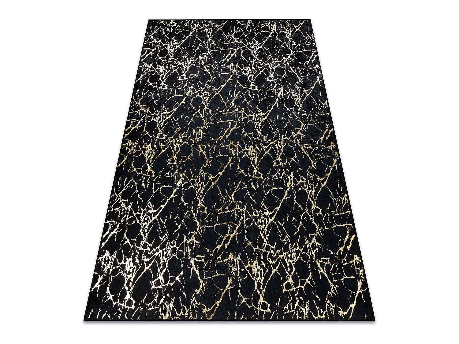 MIRO 11111.2106 tapijt wasbaar marmer, glamour antislip - zwart / goud 140x190 cm