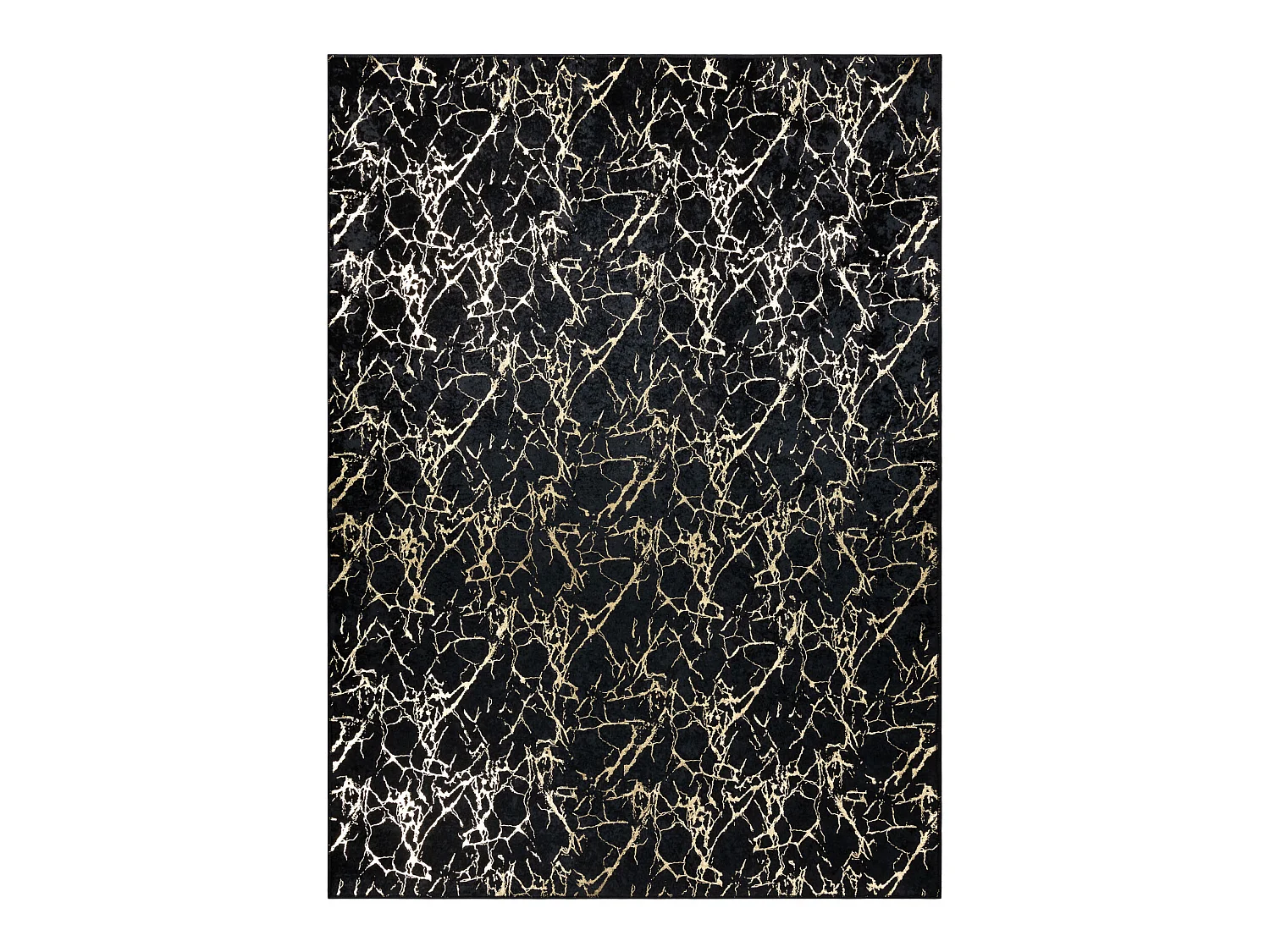 MIRO 11111.2106 tapijt wasbaar marmer, glamour antislip - zwart / goud 200x290 cm