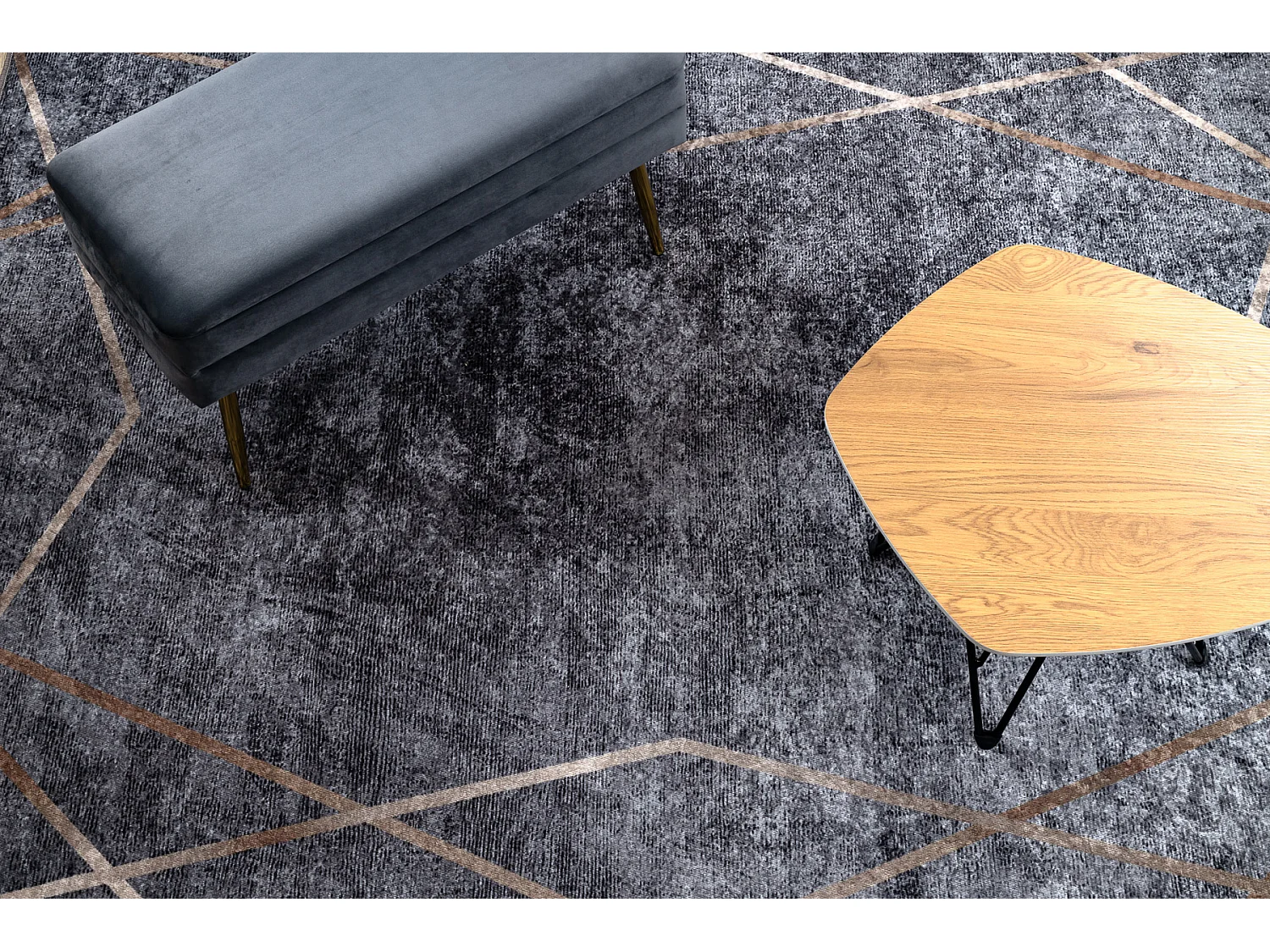 MIRO 51233.809 tapijt wasbaar geometrisch antislip - grijs 200x290 cm