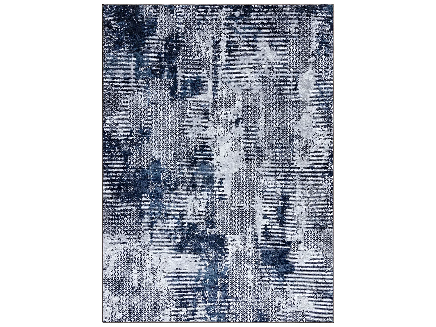 MIRO 51924.805 Waschteppich Abstraktion Anti-Rutsch - grau / blau 140x190 cm
