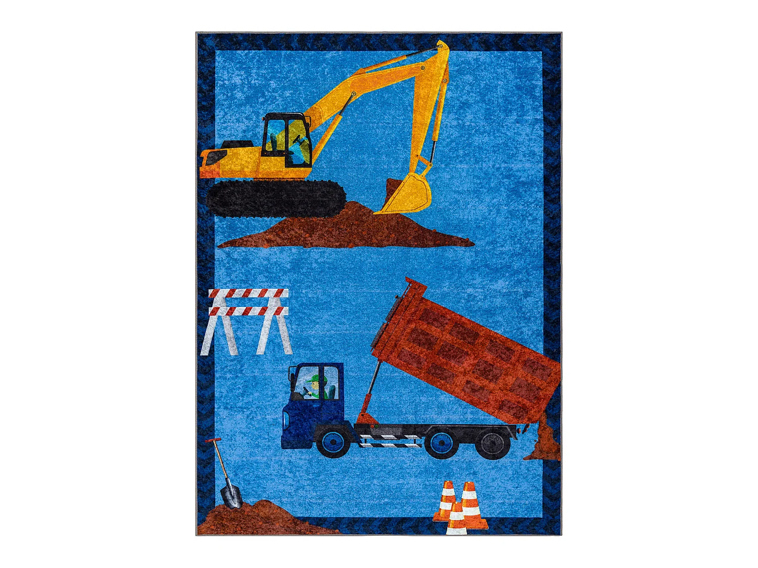 Tapis lavable JUNIOR 51827.803 Camion, pelle pour les enfants antidér 120x170 cm