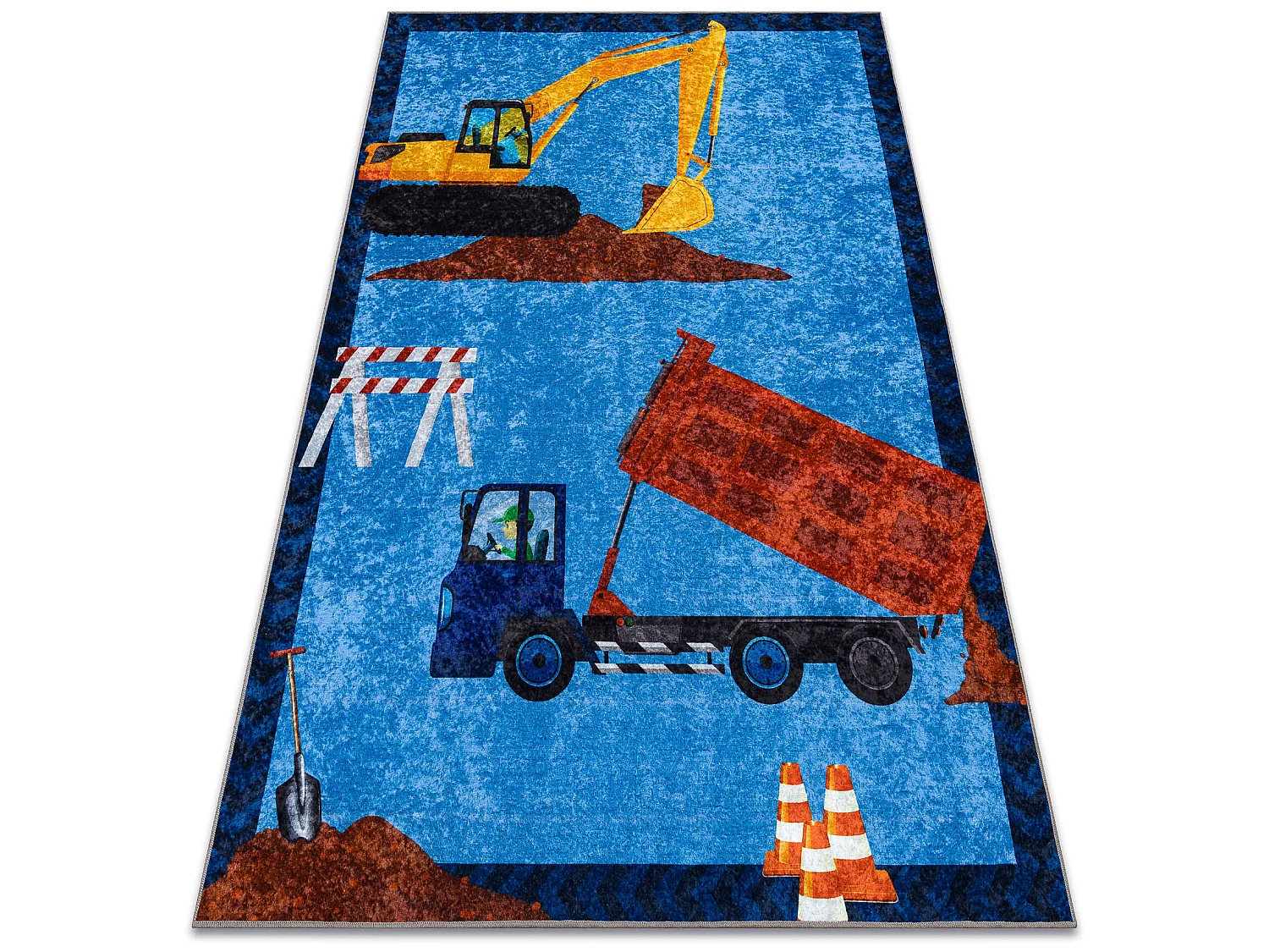 Tapis lavable JUNIOR 51827.803 Camion, pelle pour les enfants antidér 200x290 cm
