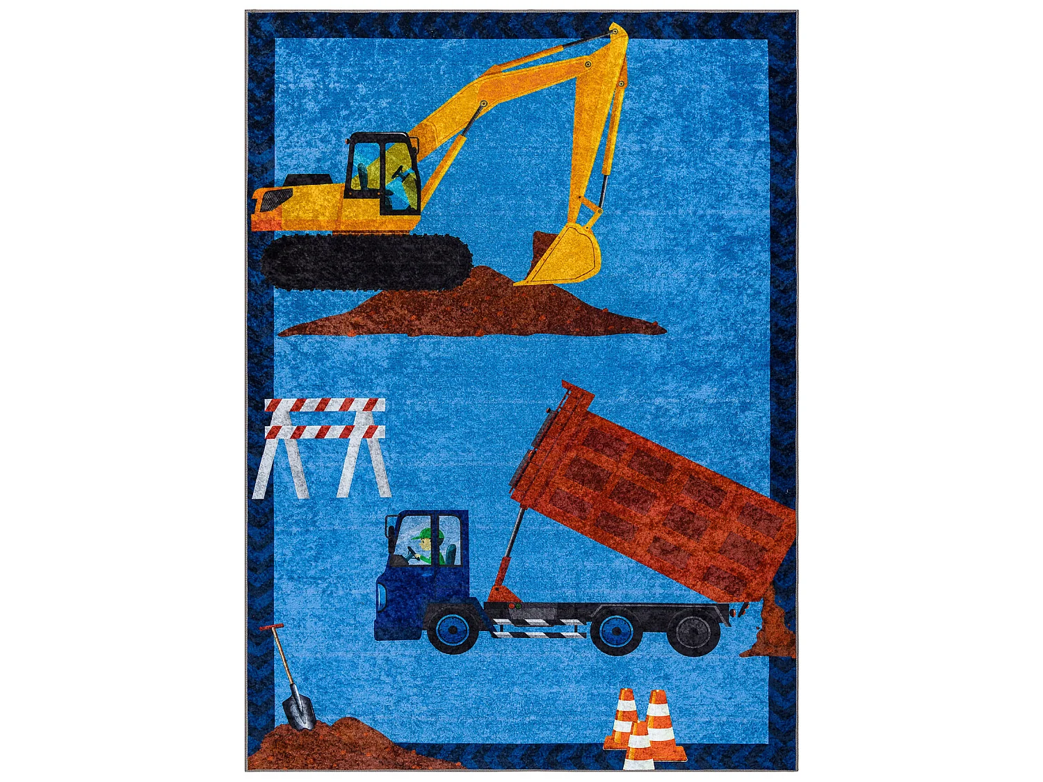 Tapis lavable JUNIOR 51827.803 Camion, pelle pour les enfants antidér 200x290 cm