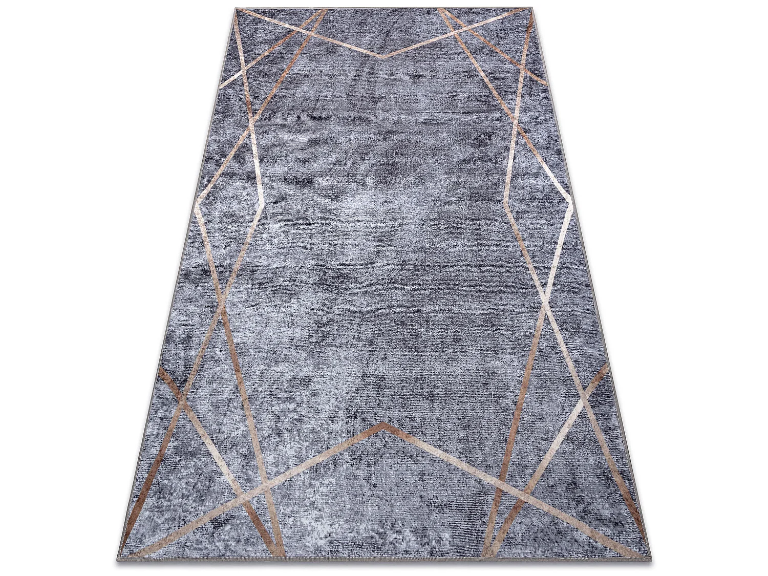 MIRO 51233.809 Tapete Geométrico antiderrapante - cinza 120x170 cm