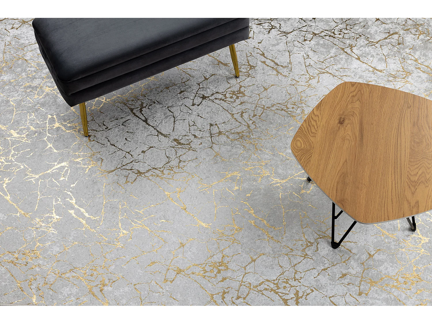 Tapis lavable MIRO 11111.2108 Marbre, glamour antidérapant - crème / 200x290 cm