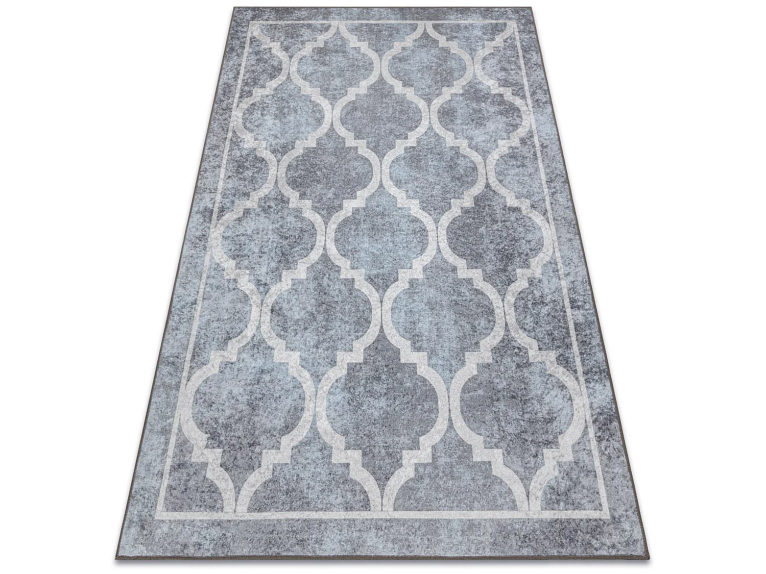 MIRO 51639.805 tapijt wasbaar Trellis geruite antislip - grijs 140x190 cm