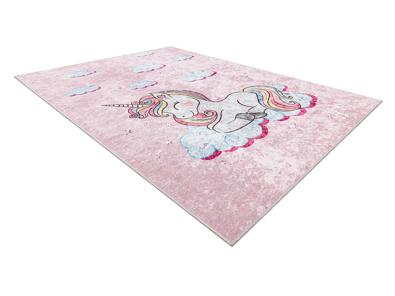 Tappeto lavabile JUNIOR 51855.804 Unicorno, nuvole per bambini antisci 200x290 cm